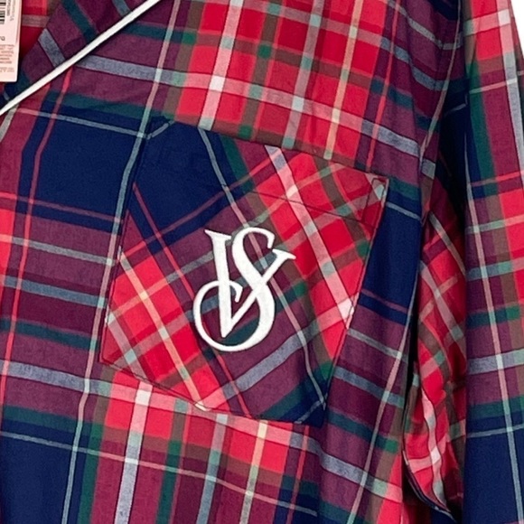 VICTORIA'S SECRET PLAID HOLIDAY RED GREEN COTTON FLANNEL MATCHING PAJAMA PJ SET - Picture 12 of 15